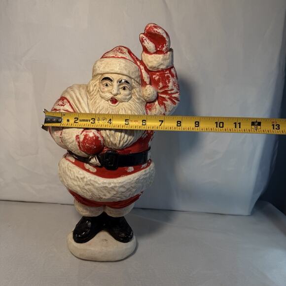 Vintage Santa Claus Waving with Gift Bag Shoulder Blow Mold Christmas 17” - Picture 10 of 10